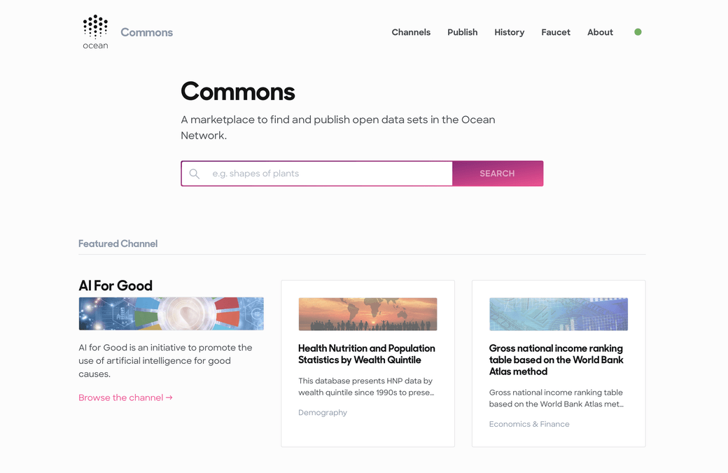 The Commons Marketplace in Pacific Network